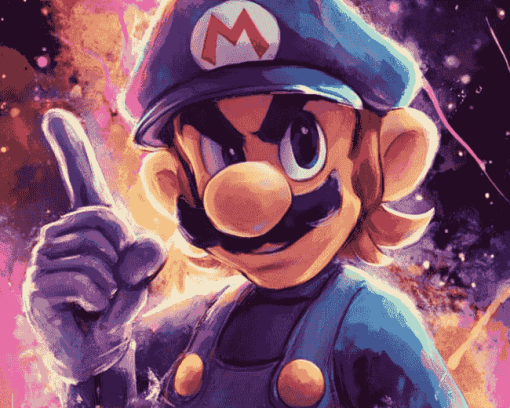 Aesthetic Waluigi Cartoon Diamond Painting