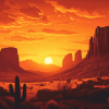 Aesthetic Western Sunset Diamond Painting