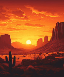 Aesthetic Western Sunset Diamond Painting