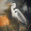 Aesthetic White Heron Diamond Painting