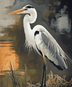 Aesthetic White Heron Diamond Painting