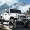 Aesthetic White Jeep Jku Diamond Painting