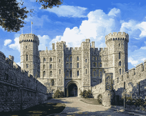 Aesthetic Windsor Castle Painting