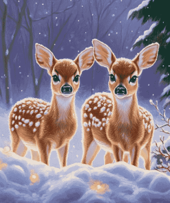 Aesthetic Winter Deer Diamond Painting