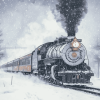 Aesthetic Winter Steam Train Diamond Painting