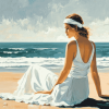 Aesthetic Woman Beach Scene Diamond Painting