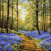 Aesthetic Woodland Bluebell Landscape Diamond Painting