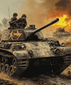 Aesthetic World War 2 Tanks Diamond Painting