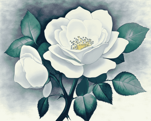 Aesthetic Yorkshire Rose Diamond Painting