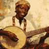 African Banjolele Vintage Diamond Painting