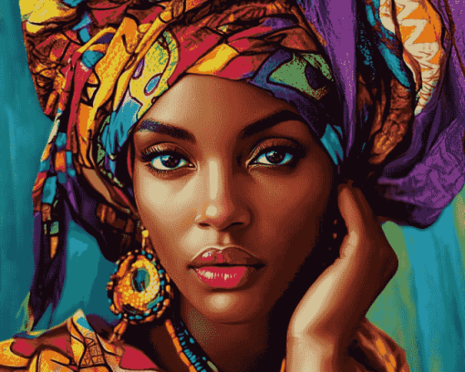 African Lady Colorful Diamond Painting