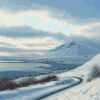 Akureyri Winter Landscape Diamond Painting