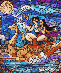 Aladdin Stained Glass Animation Diamond Painting