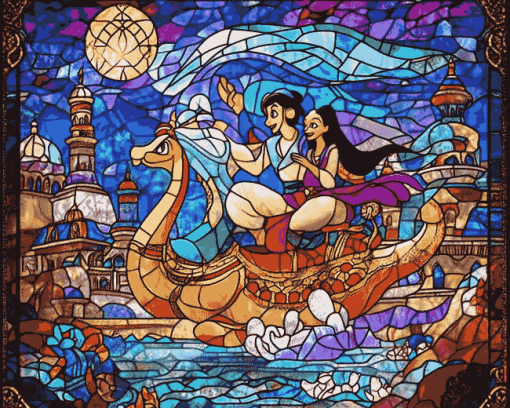 Aladdin Stained Glass Animation Diamond Painting