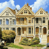 Alamo Square Vintage Homes Diamond Painting