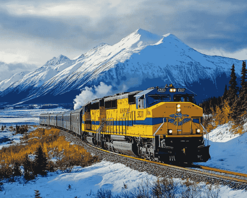 Alaska Winter Train Diamond Painting