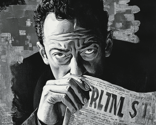 Albert Camus Monochrome Diamond Painting