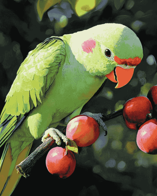 Alexandrine Parakeet Birds Diamond Painting