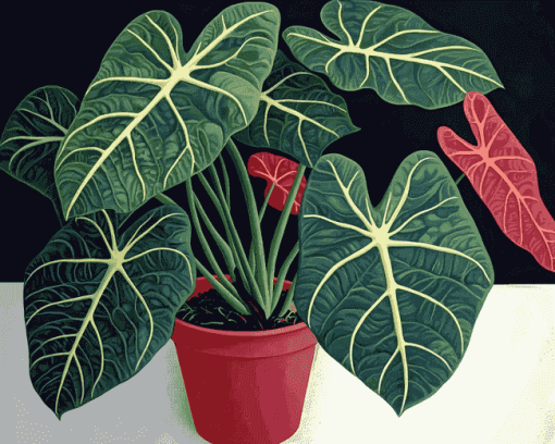 Alocasia Plant Leaf Diamond Painting