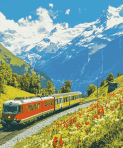 Alps Train Adventure Diamond Painting