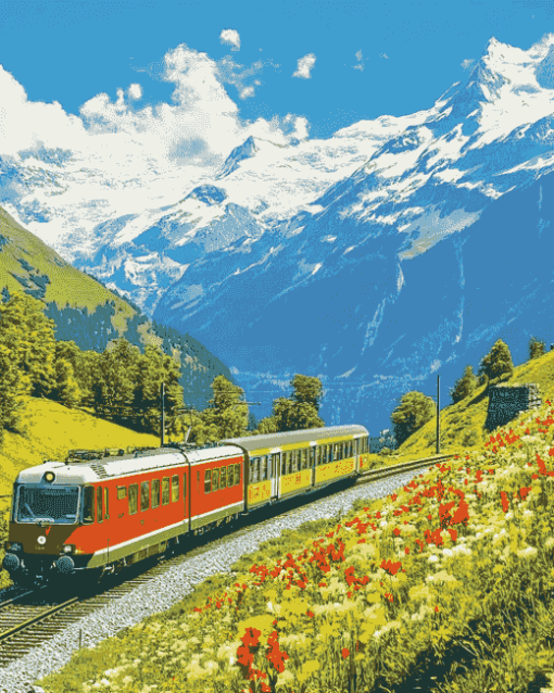 Alps Train Adventure Diamond Painting