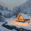 Amazing Snowy Bungalow Diamond Painting