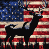 American Flag Deer Silhouette Diamond Painting