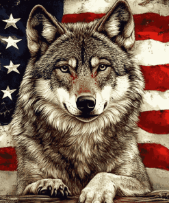 American Wolf Diamond Painting