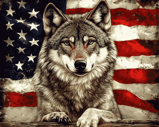 American Wolf Diamond Painting