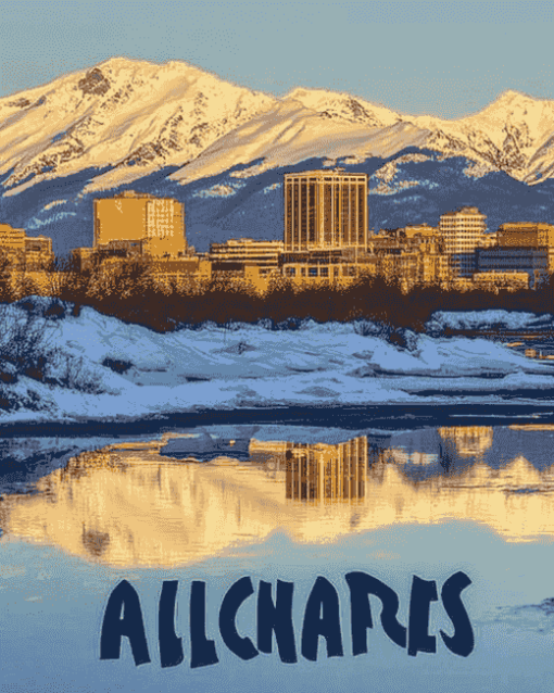 Anchorage Alaska Cityscape Diamond Painting