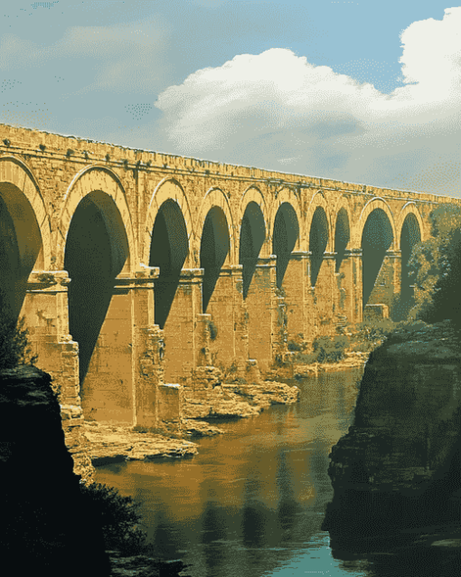 Ancient Roman Aqueduct Structures Diamond Painting