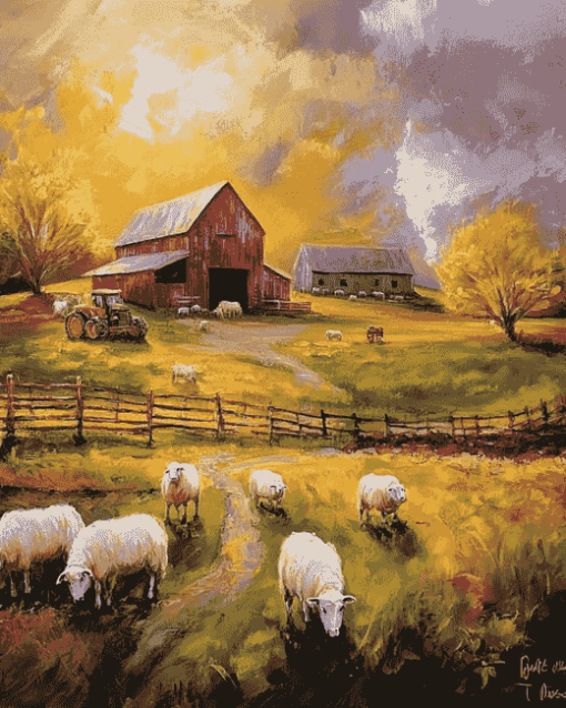 Animals in Rural Landscapes Diamond Painting