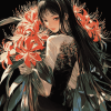 Anime Asian Girl with Spider Lilies Diamond Painting