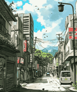 Anime Cityscape Diamond Painting