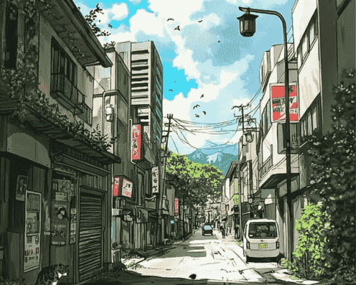 Anime Cityscape Diamond Painting