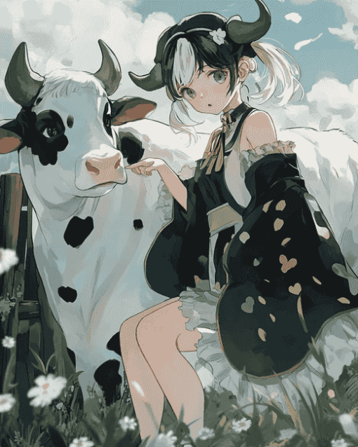 Anime Cow Diamond Painting