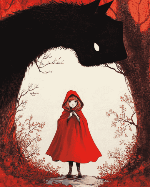 Anime Red Riding Hood Fantasy Diamond Painting