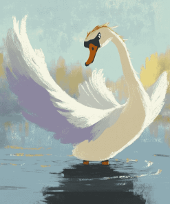 Anime Swan Cartoon Diamond Painting