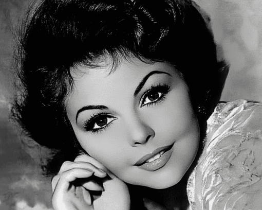 Annette Funicello in Black and White Diamond Painting