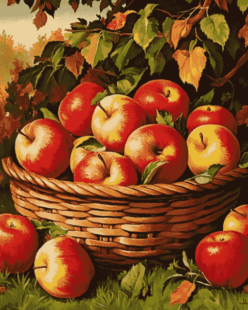 Apple Basket Delight Diamond Painting