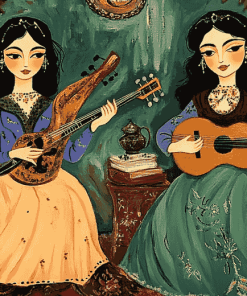 Arab Musician Women Animation Diamond Painting