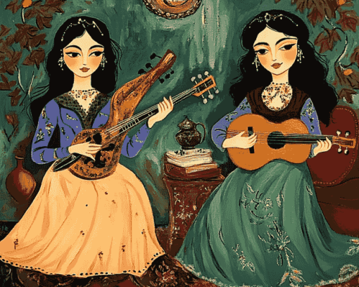 Arab Musician Women Animation Diamond Painting