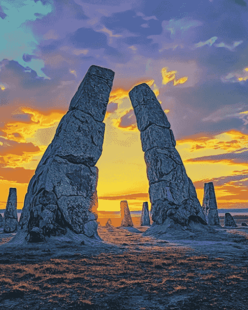 Arctic Henge National Park Sunset Diamond Painting