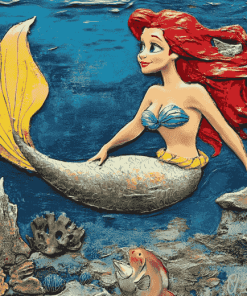 Ariel and Flounder Mermaid Diamond Painting