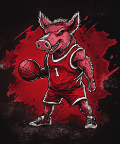 Arkansas Hog Basketball Diamond Painting