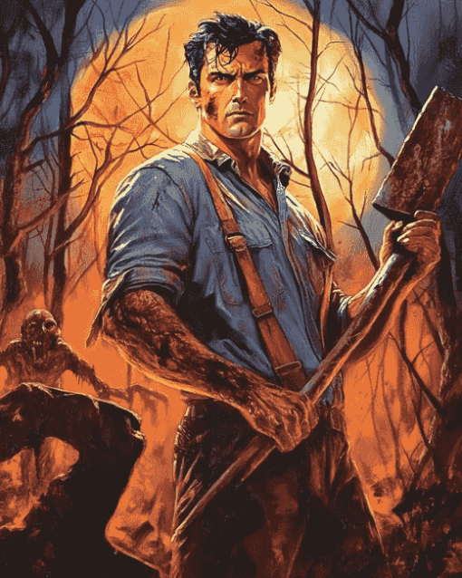 Ash Evil Dead Movie Diamond Painting