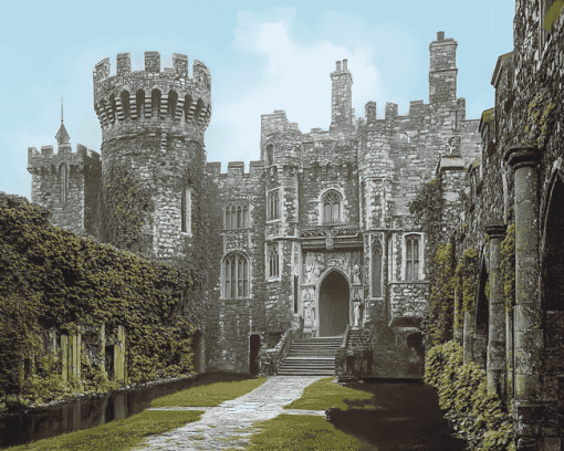 Ashford Castle Ruins in Ireland Diamond Painting