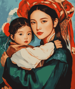 Asian Motherly Love Diamond Painting