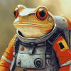 Astronaut Cartoon Frog Diamond Painting