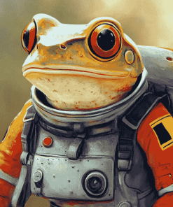 Astronaut Cartoon Frog Diamond Painting